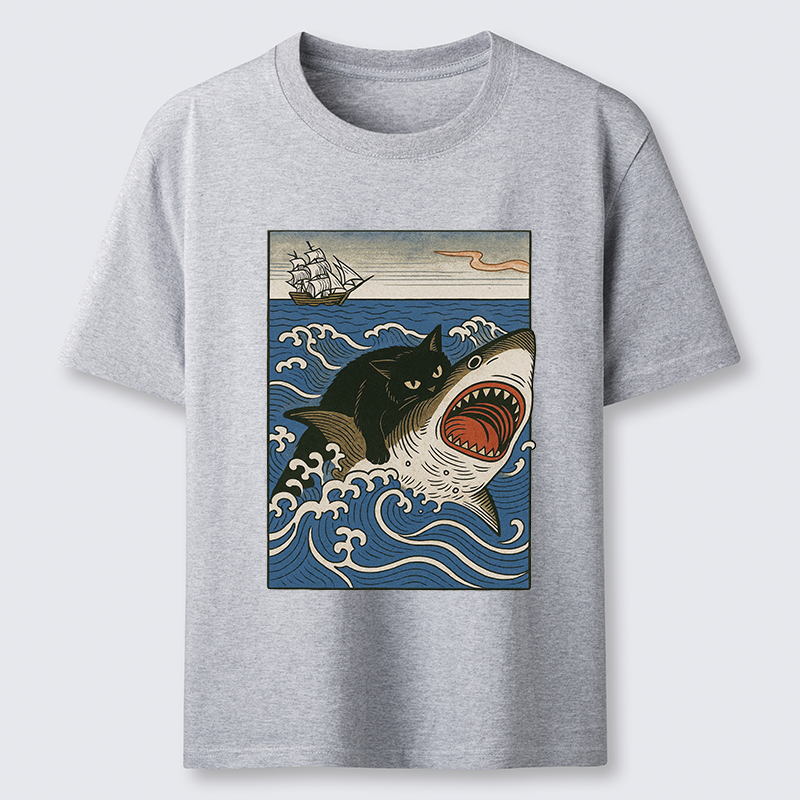 Tokyo-Tiger Cat Hunting Shark Classic T-Shirt
