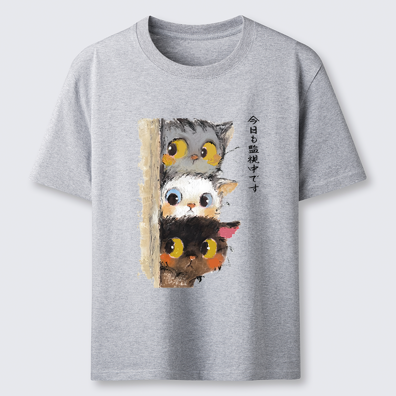 Tokyo-Tiger Three Cats Secretly Monitor Their Owner Classic T-Shirt