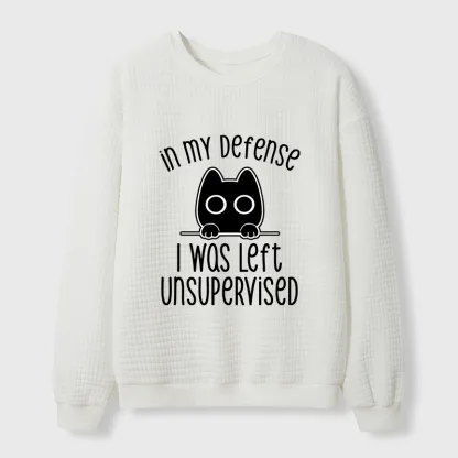 Tokyo-Tiger Defending Cat Funny Waffle Sweatshirt