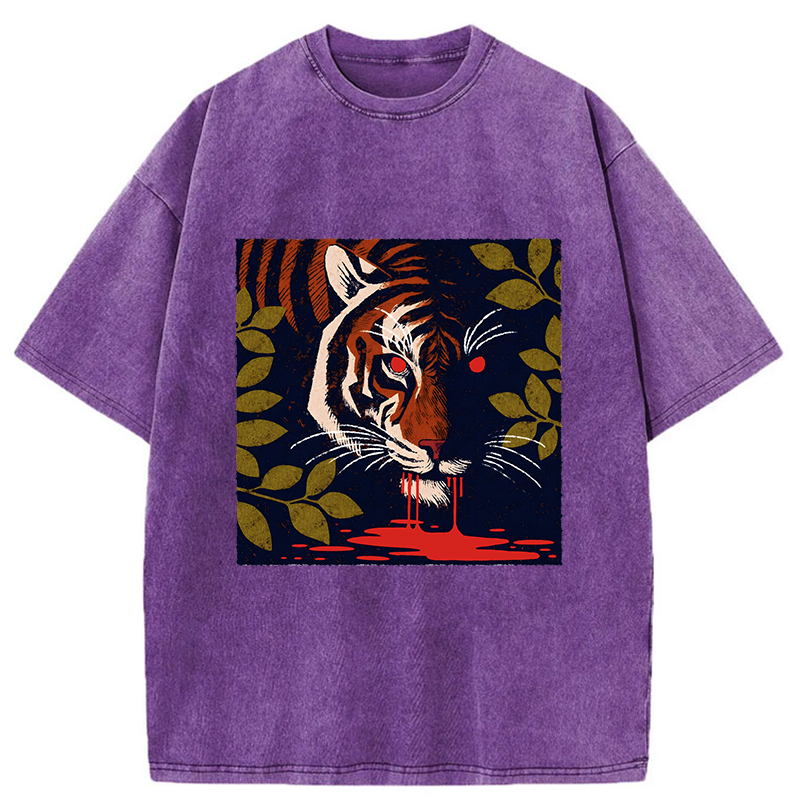 Tokyo-Tiger Tiger Lurking In The Darkness Washed T-Shirt