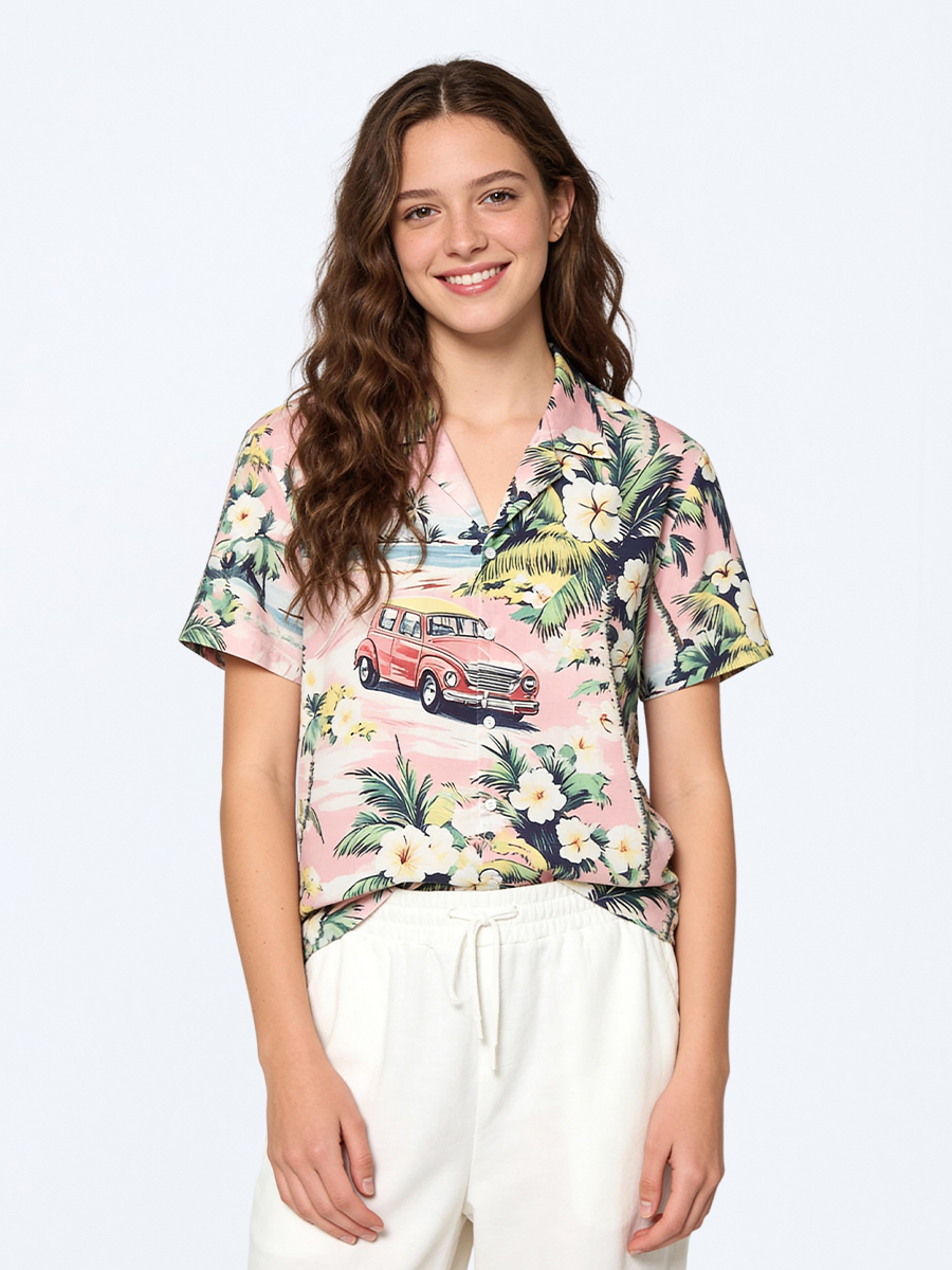 Tokyo-Tiger Beachside Vintage Ride Aloha Hawaiian Shirt