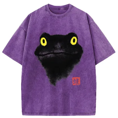 Tokyo-Tiger Ink Painting Of A Frog Washed T-Shirt