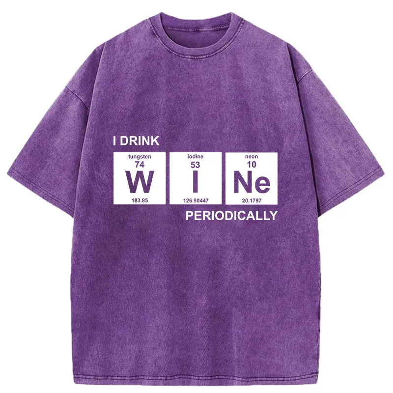 Tokyo-Tiger Periodic Table Of Alcoholic Beverages Washed T-Shirt