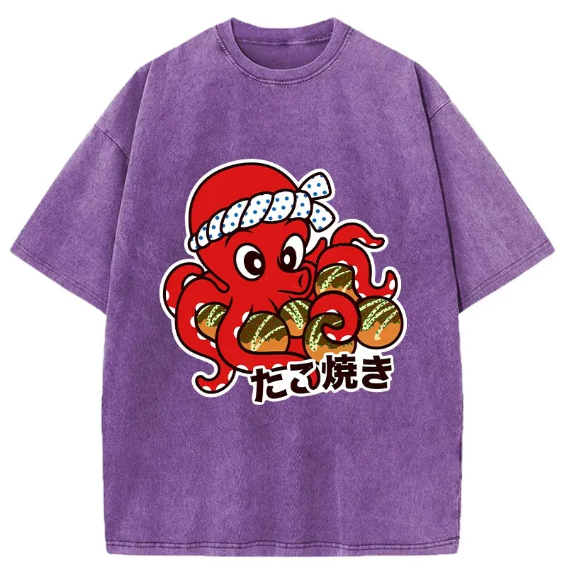 Tokyo-Tiger Homemade Takoyaki Washed T-Shirt