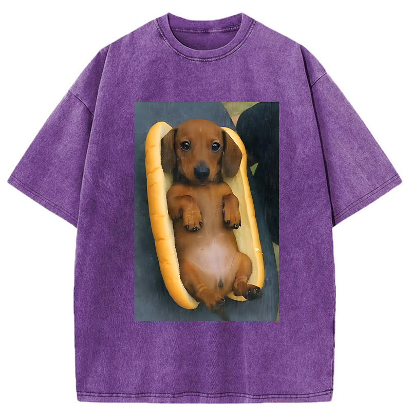 Tokyo-Tiger Dachshund Funny Washed T-Shirt