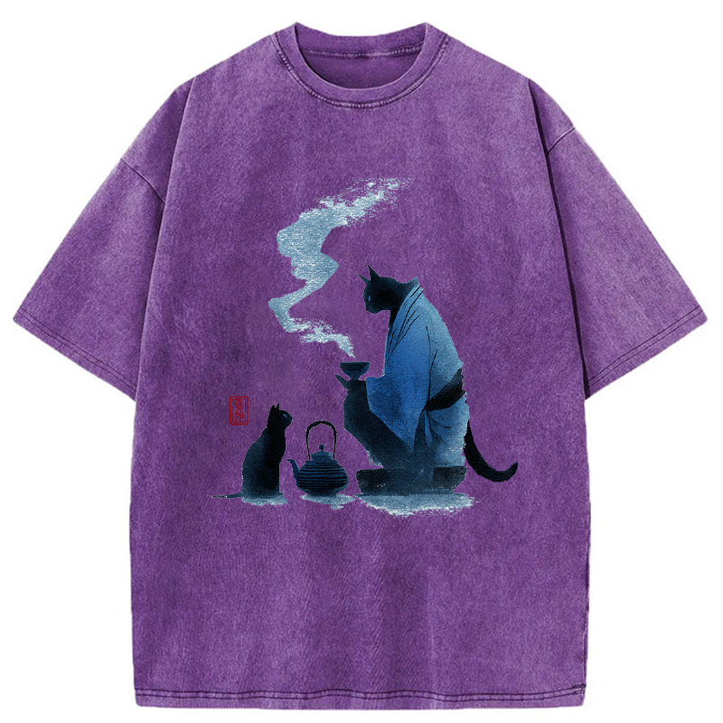 Tokyo-Tiger Midnight Tea Ceremony Washed T-Shirt
