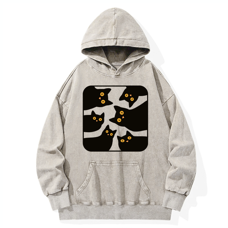 Tokyo-Tiger Cats Are Watching You Washed Hoodie