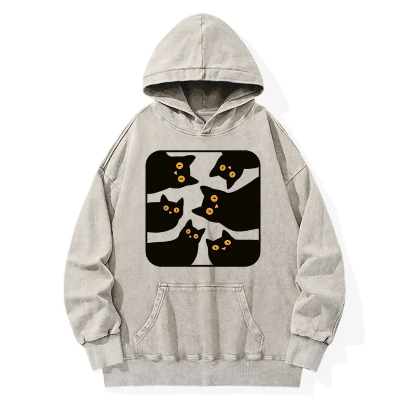 Tokyo-Tiger Cats Are Watching You Washed Hoodie