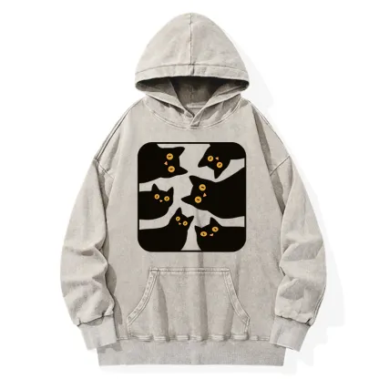 Tokyo-Tiger Cats Are Watching You Washed Hoodie