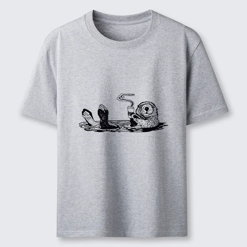 Tokyo-Tiger Otter Drinking Coffee Classic T-Shirt