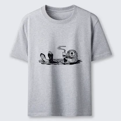 Tokyo-Tiger Otter Drinking Coffee Classic T-Shirt