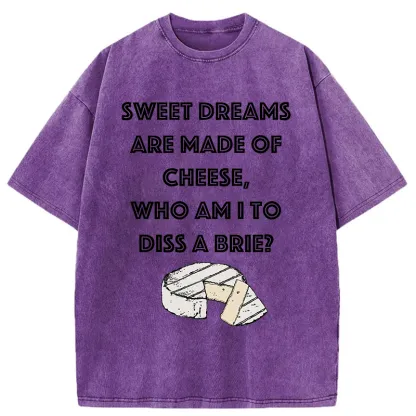 Tokyo-Tiger Funny Cheese Music Washed T-Shirt