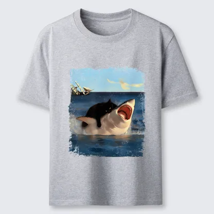 Tokyo-Tiger Cat Bites Shark Classic T-Shirt