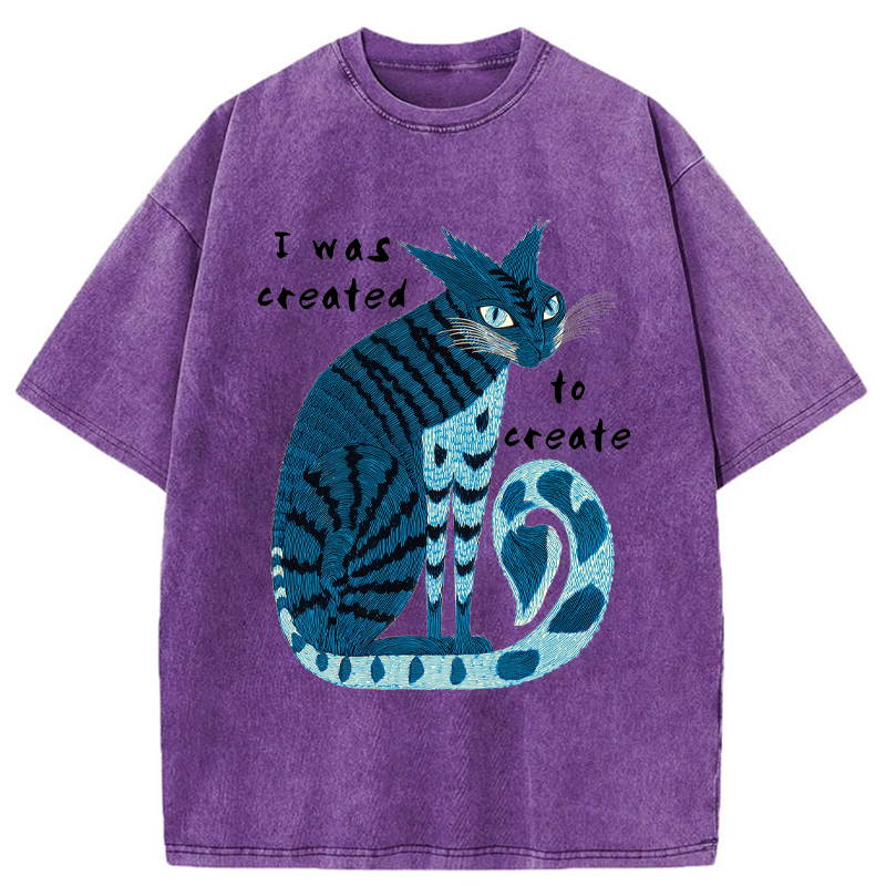 Tokyo-Tiger I Was Created To Create Washed T-Shirt