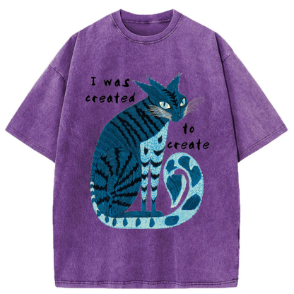 Tokyo-Tiger I Was Created To Create Washed T-Shirt