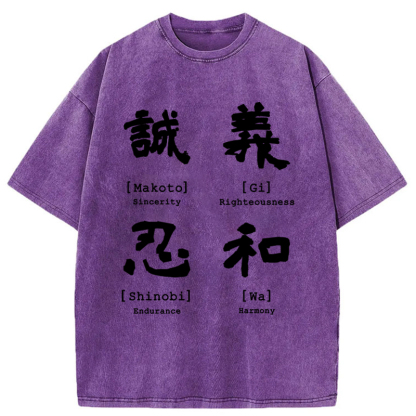 Tokyo-Tiger The Code Of Inner Strength Washed T-Shirt