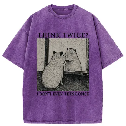 Tokyo-Tiger Capybara That Doesn't Think Washed T-Shirt