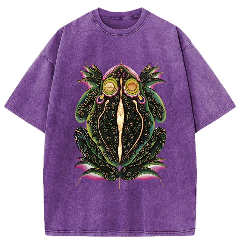 Tokyo-Tiger Retro Weird Frog Washed T-Shirt