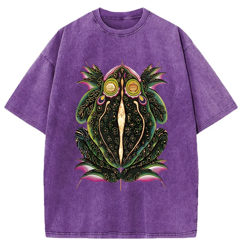 Tokyo-Tiger Retro Weird Frog Washed T-Shirt
