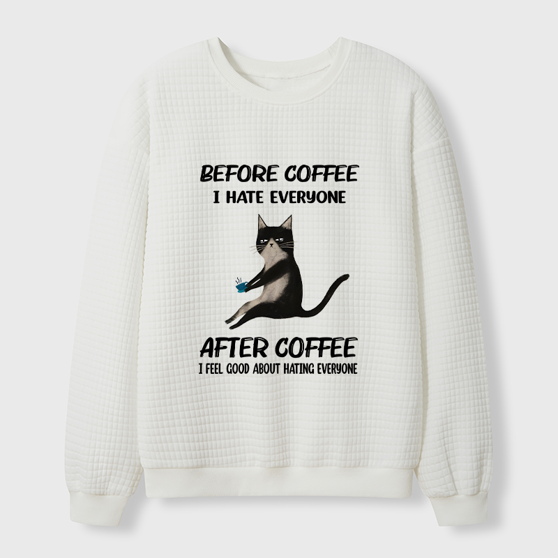 Tokyo-Tiger Hate Everyone After Drinking Coffee Waffle Sweatshirt