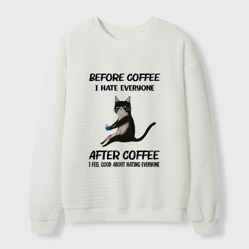 Tokyo-Tiger Hate Everyone After Drinking Coffee Waffle Sweatshirt
