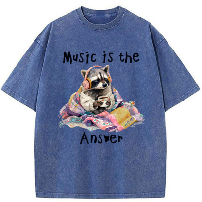 Tokyo-Tiger Music Is The Answer Washed T-Shirt