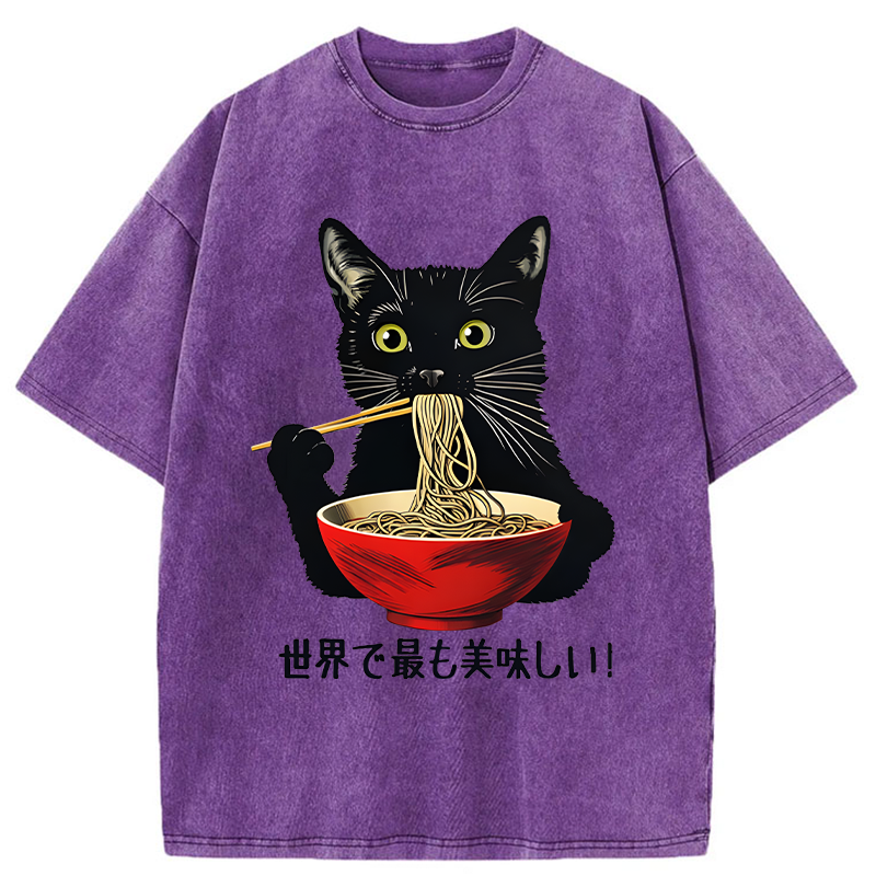Tokyo-Tiger World's Most Delicious Food Washed T-Shirt