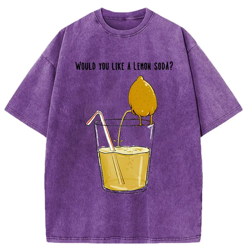 Tokyo-Tiger Freshly Squeezed Lemon Juice Funny Washed T-Shirt