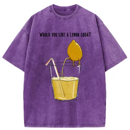 Tokyo-Tiger Freshly Squeezed Lemon Juice Funny Washed T-Shirt