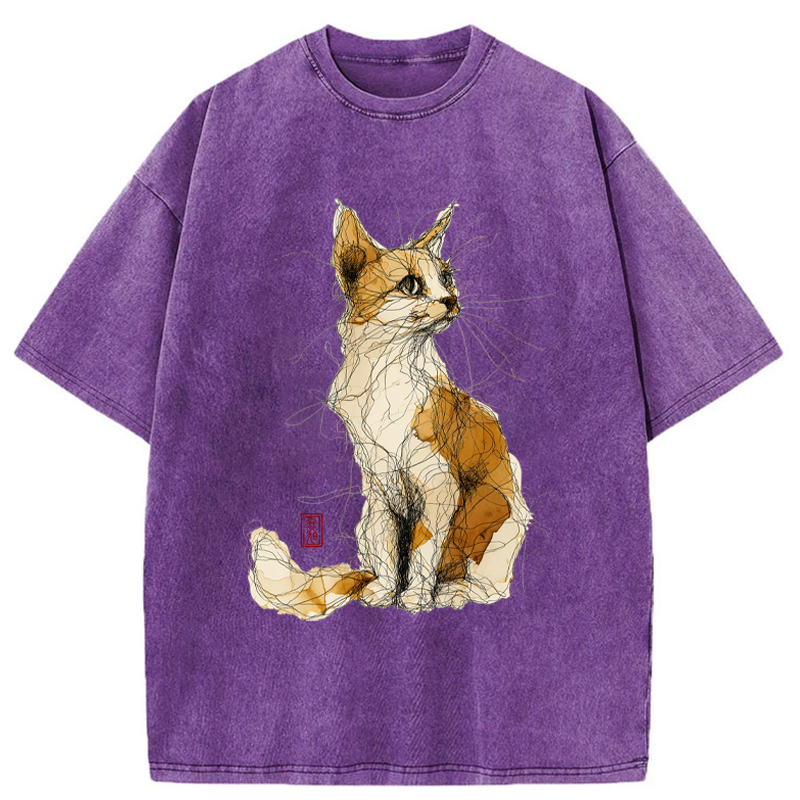 Tokyo-Tiger Untitled Cat Washed T-Shirt