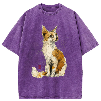 Tokyo-Tiger Untitled Cat Washed T-Shirt