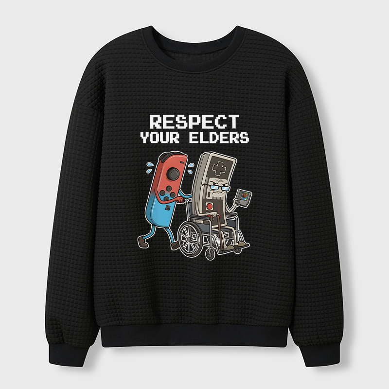 Tokyo-Tiger Respect Your Elders Waffle Sweatshirt