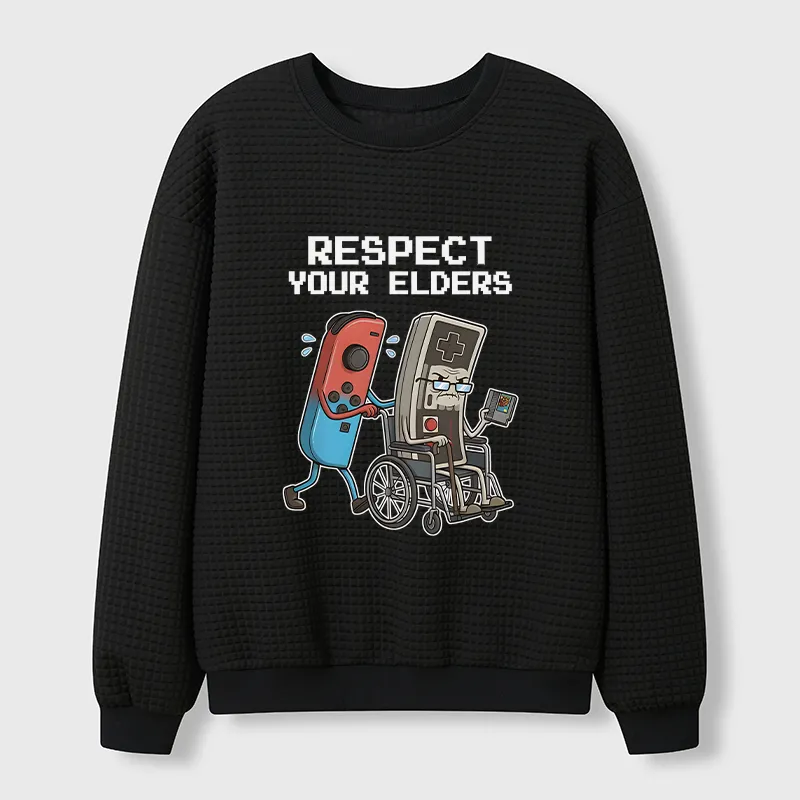 Tokyo-Tiger Respect Your Elders Waffle Sweatshirt