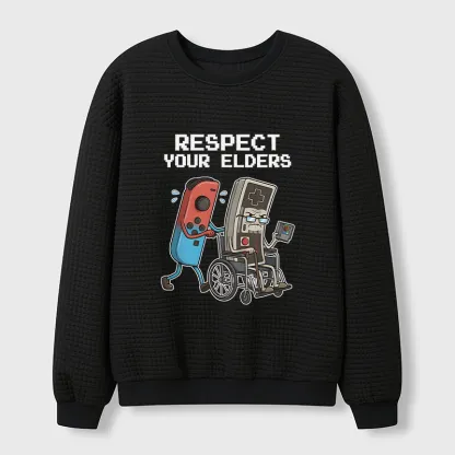 Tokyo-Tiger Respect Your Elders Waffle Sweatshirt
