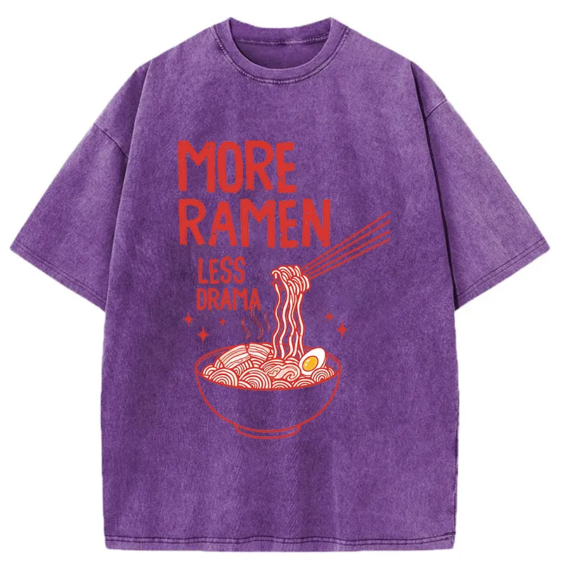 Tokyo-Tiger More Ramen Less Drama Washed T-Shirt