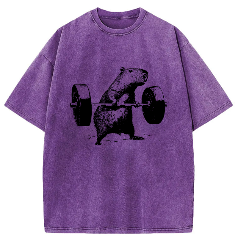 Tokyo-Tiger Capybara Fitness Washed T-Shirt
