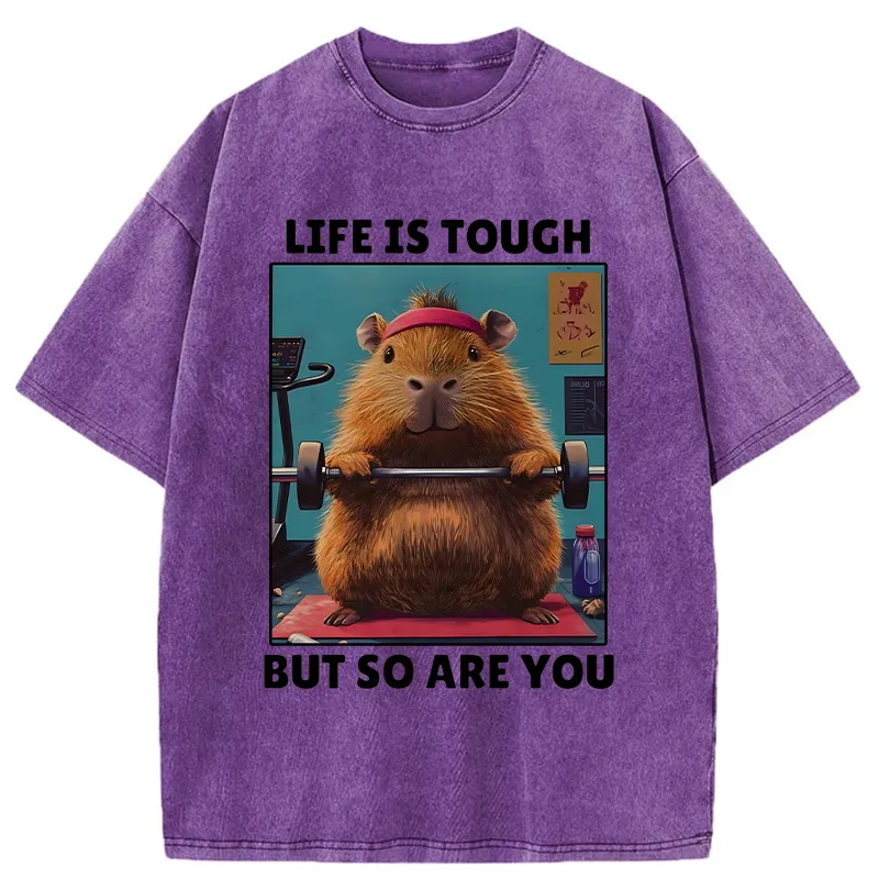 Tokyo-Tiger Withstand Tough Funny Washed T-Shirt