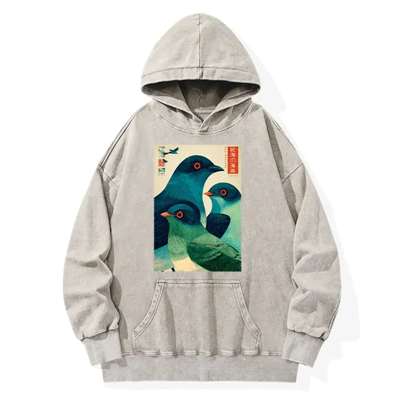 Tokyo-Tiger Petrels Of The Painted Sea Washed Hoodie