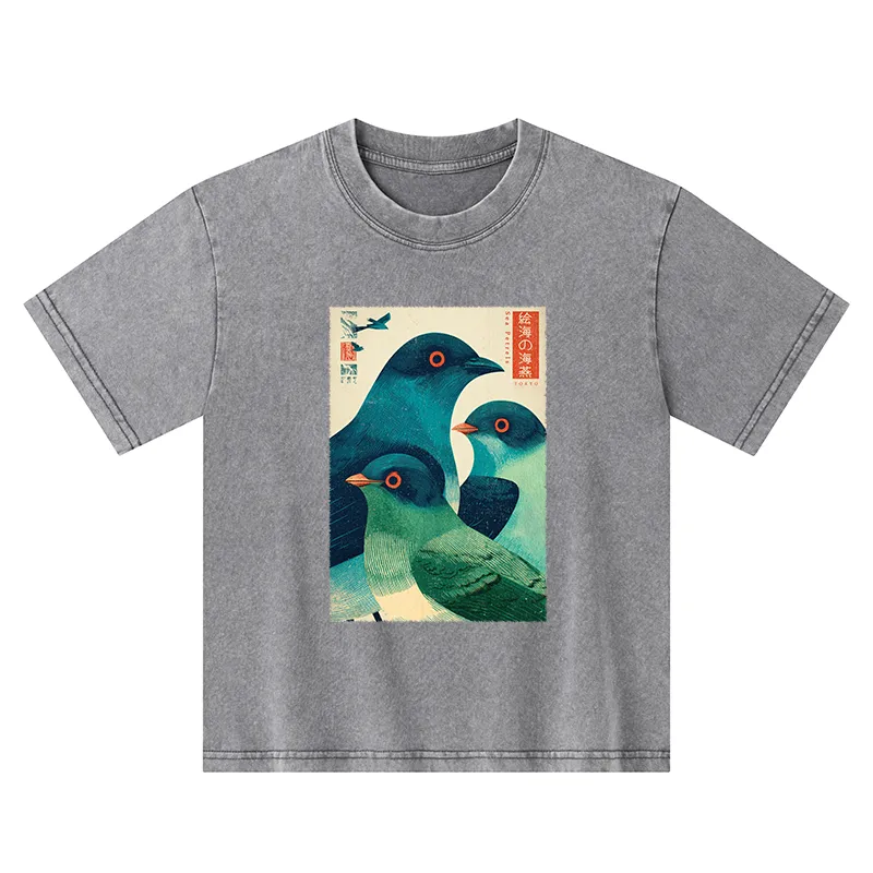 Tokyo-Tiger Petrels Of The Painted Sea Kids Washed T-Shirt