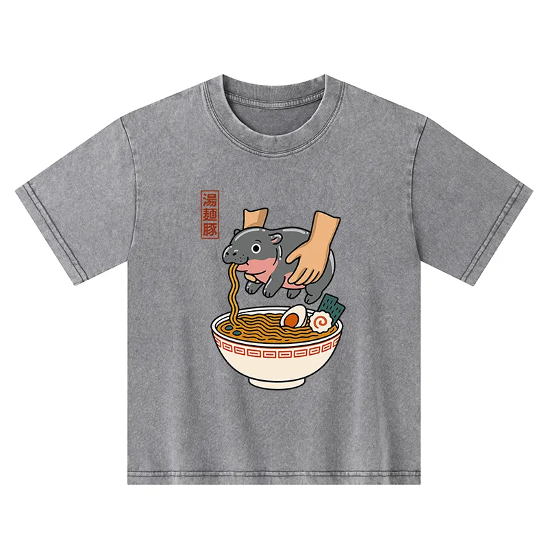 Tokyo-Tiger Noodles Got Me Kids Washed T-Shirt
