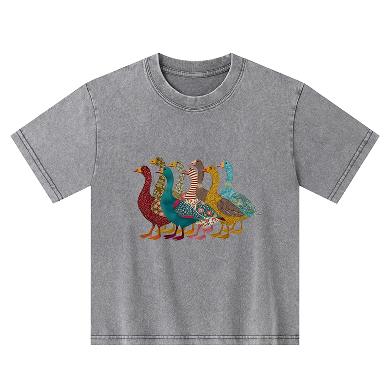 Tokyo-Tiger All Kinds Of Ducks Kids Washed T-Shirt