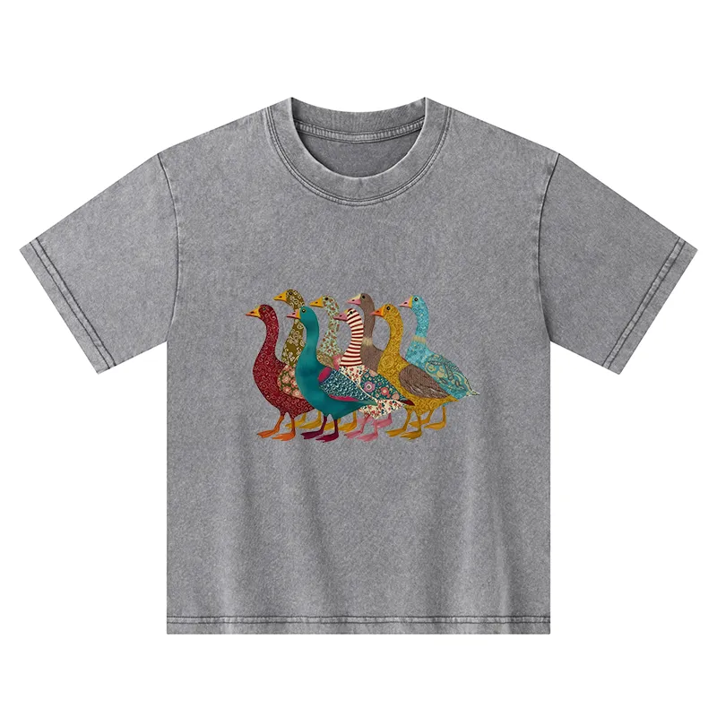Tokyo-Tiger All Kinds Of Ducks Kids Washed T-Shirt