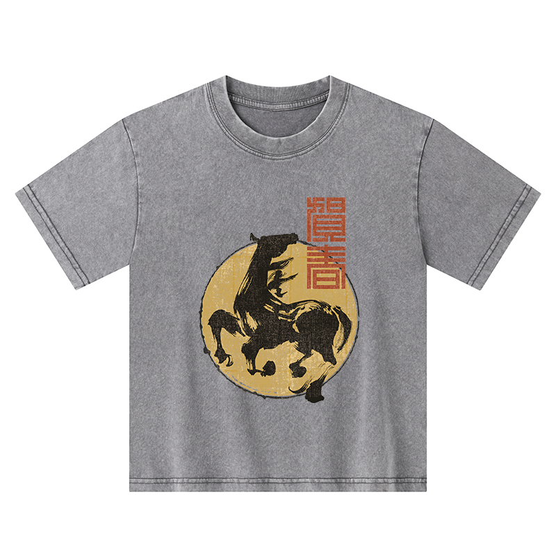 Tokyo-Tiger 2026 Year Of The Horse Japan Kids Washed T-Shirt