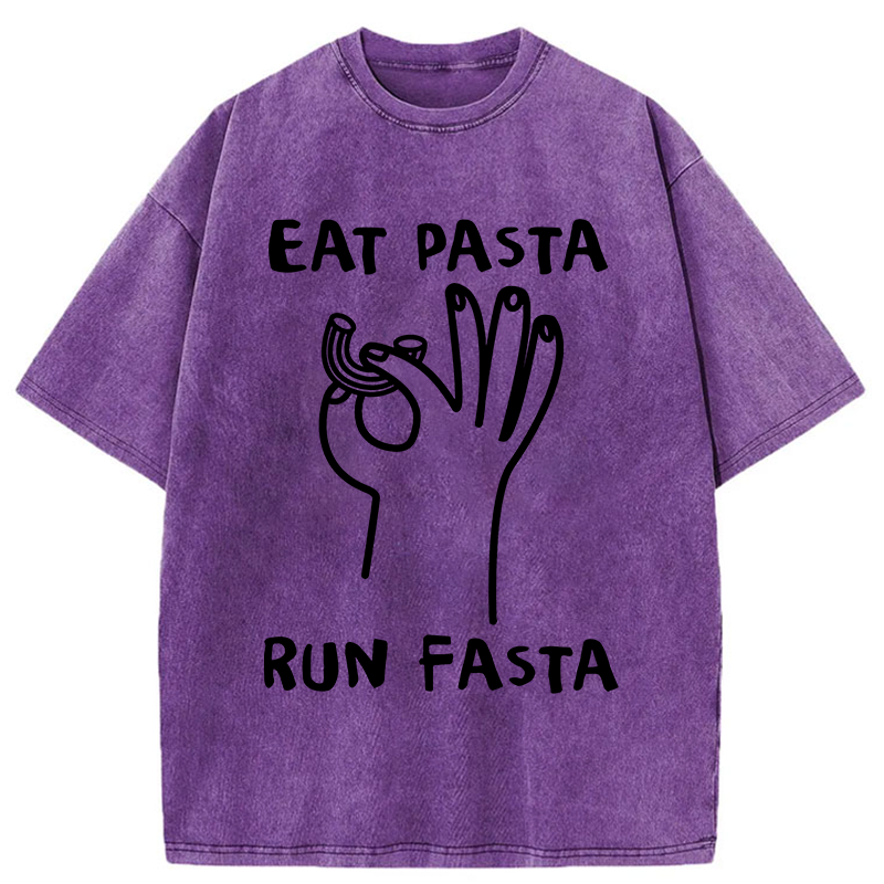 Tokyo-Tiger Eat Delicious Pasta Washed T-Shirt