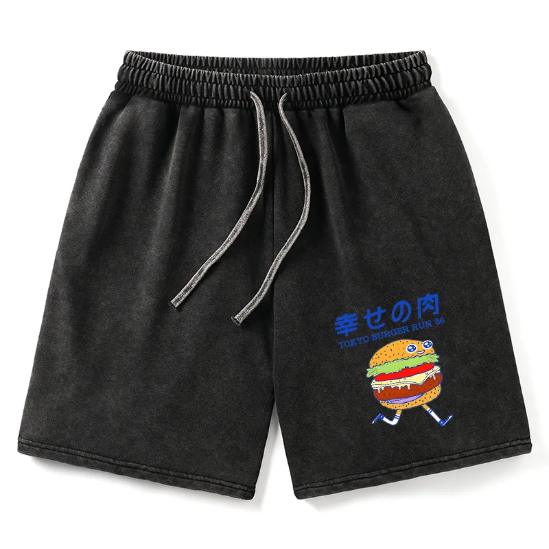 Tokyo-Tiger Tokyo Burger Run Japanese Washed Shorts