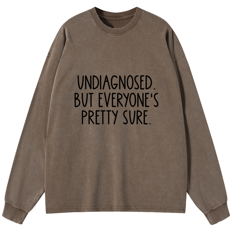 Tokyo-Tiger Self-diagnosed Illness Funny Washed Long Sleeve T-Shirt