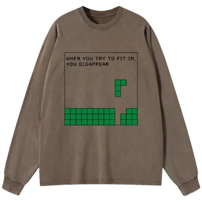 Tokyo-Tiger Be Your Unique Self Washed Long Sleeve T-Shirt