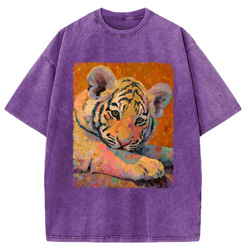 Tokyo-Tiger The Cute Tiger Baby Washed T-Shirt