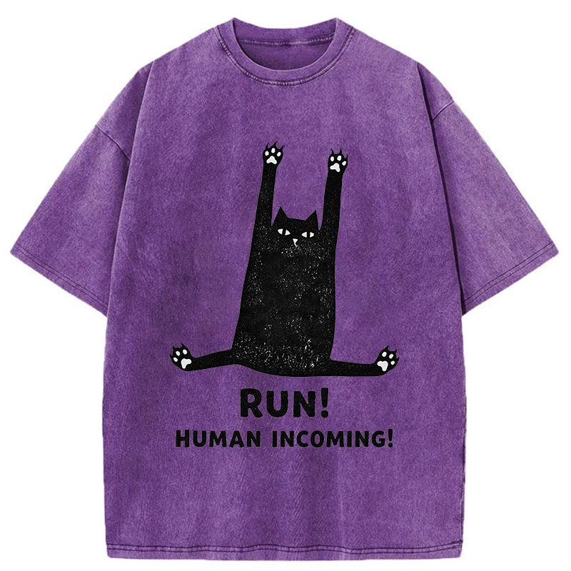 Tokyo-Tiger Frightened Cat Washed T-Shirt