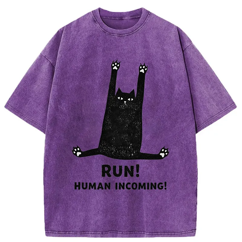 Tokyo-Tiger Frightened Cat Washed T-Shirt